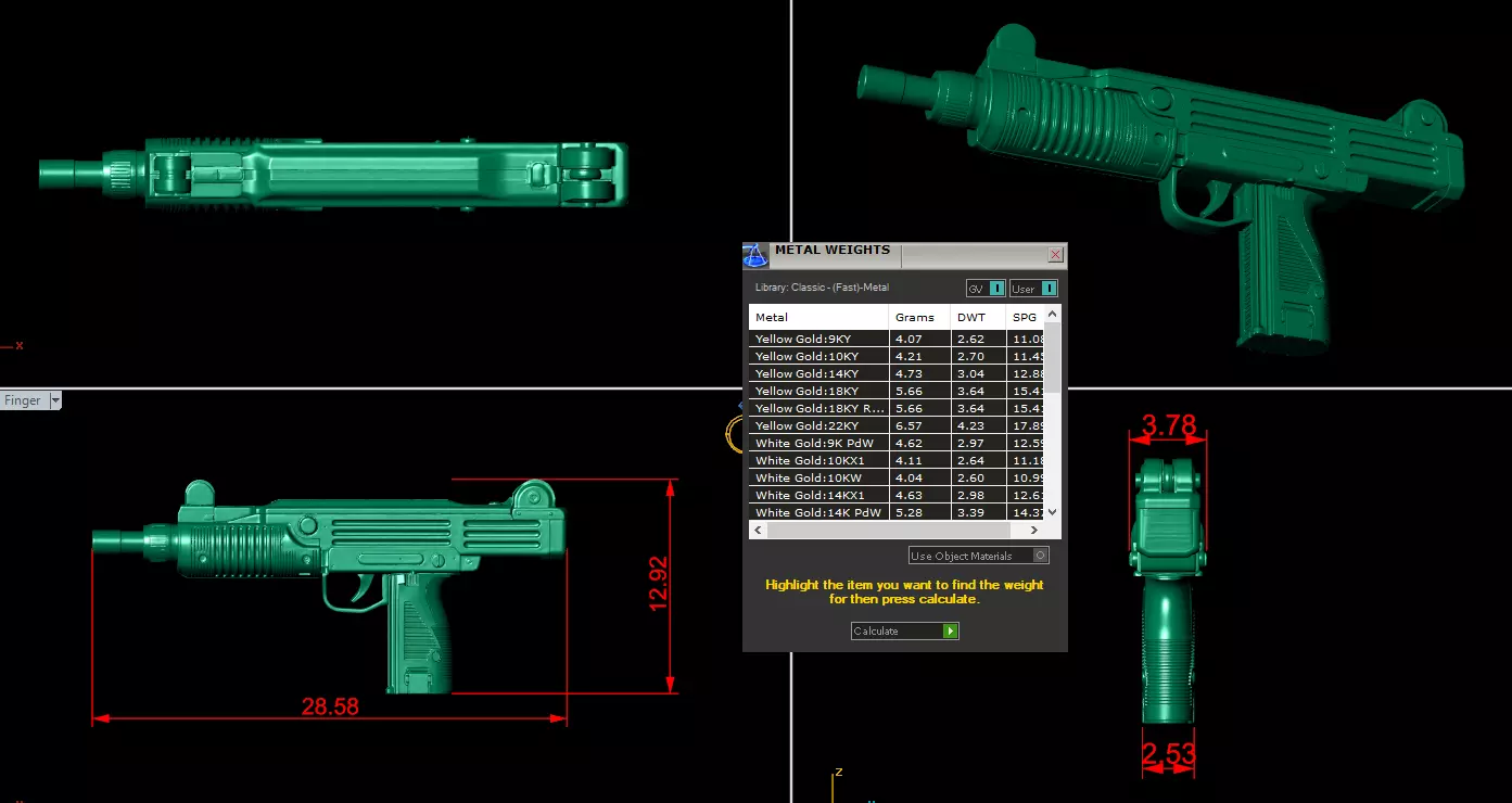 Miniature SMG Style Prop STL 3D print model