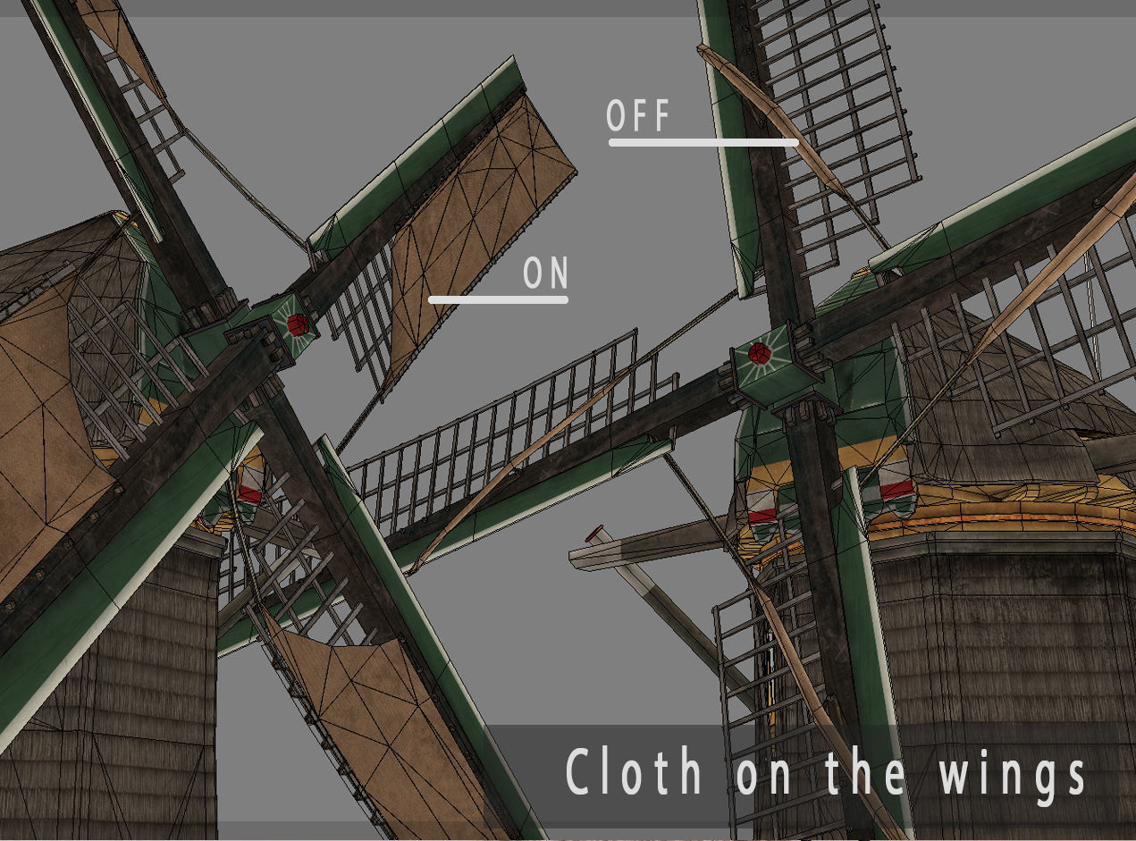 Holland WindMill Low-poly 3D model_7