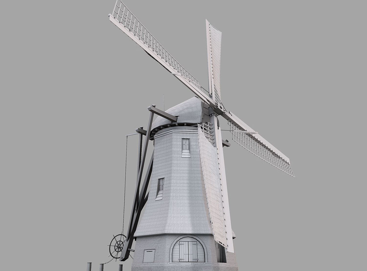 Holland WindMill Low-poly 3D model_12