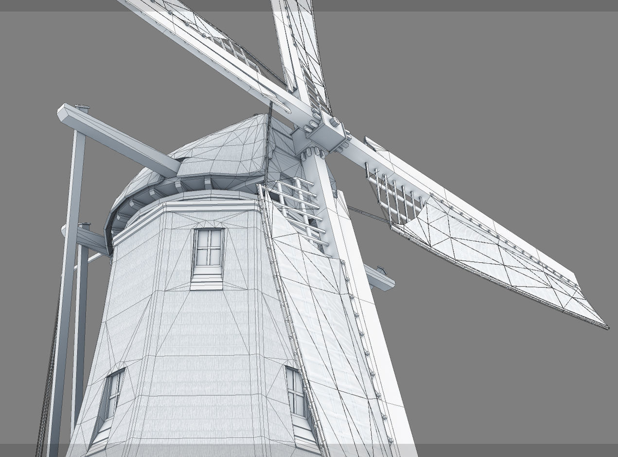 Holland WindMill Low-poly 3D model_4