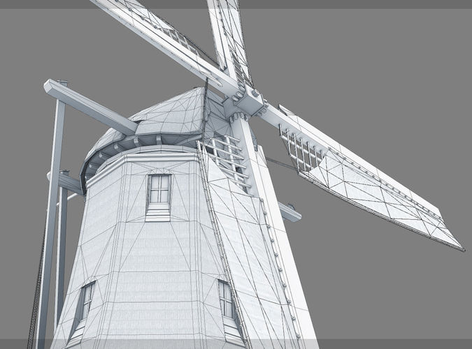 Holland WindMill Low-poly 3D model 5