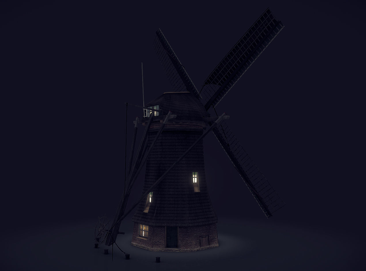 Holland WindMill Low-poly 3D model_11