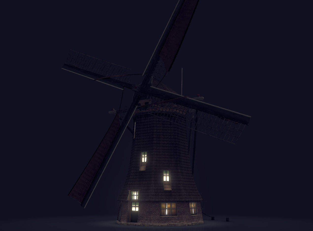 Holland WindMill Low-poly 3D model_2