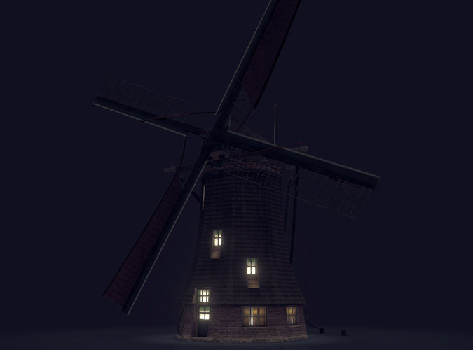 Holland WindMill Low-poly 3D model 3
