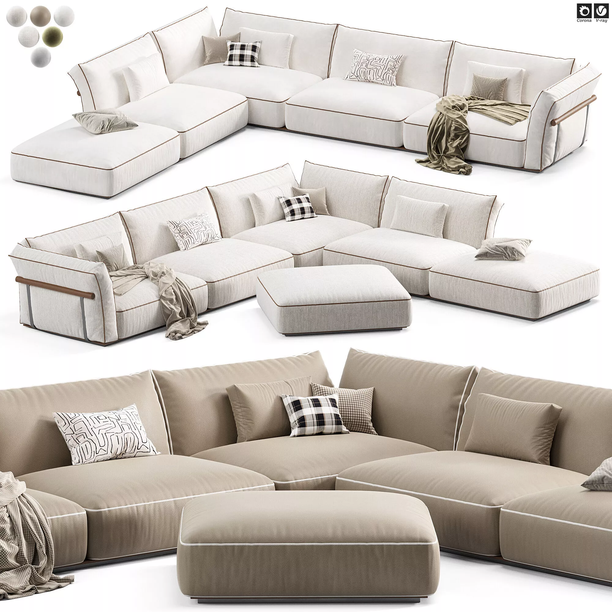 Flexform Camelot Modular Sofa 3D model