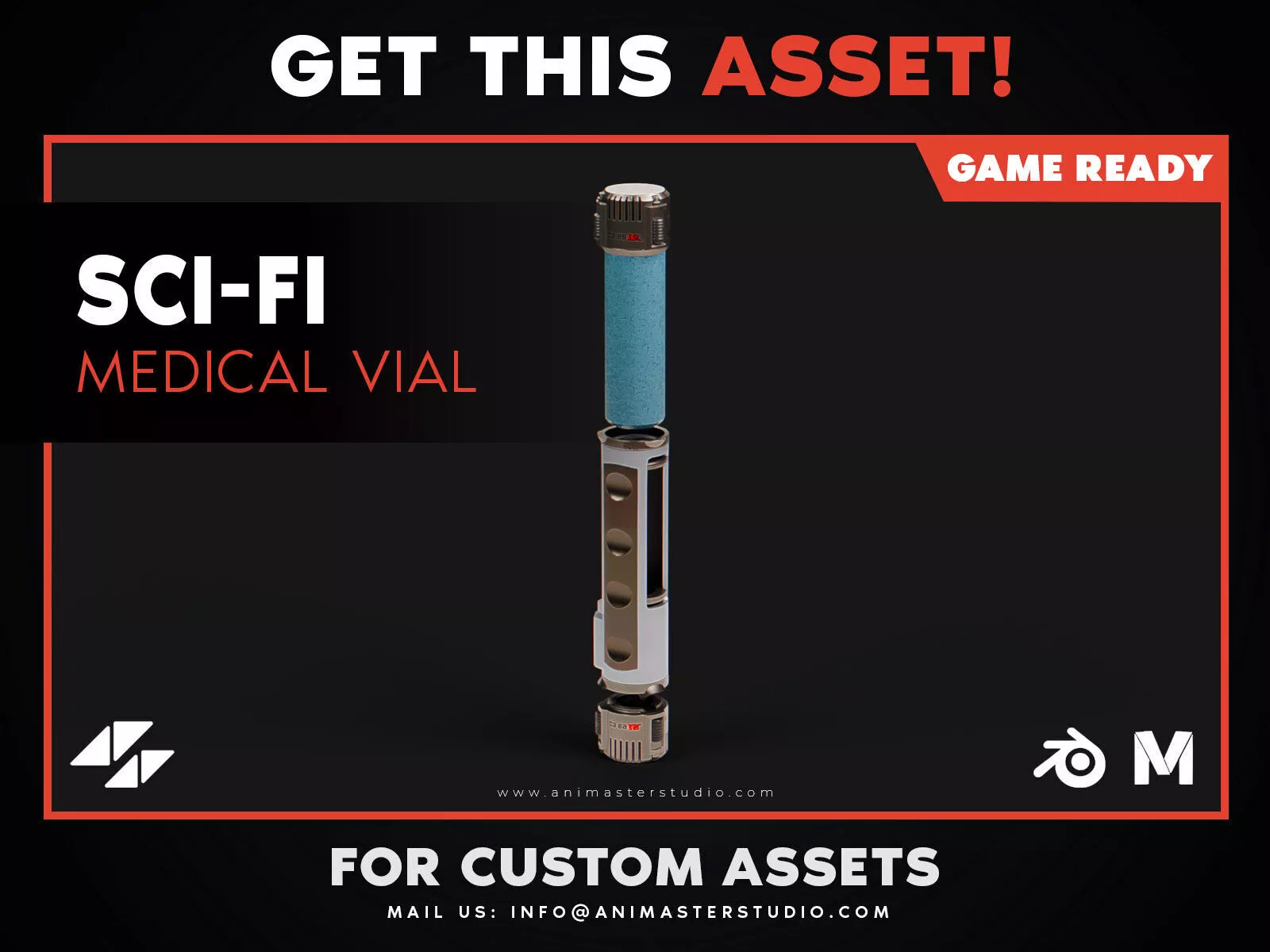 Sci-Fi Medical Vial Low-poly 3D model