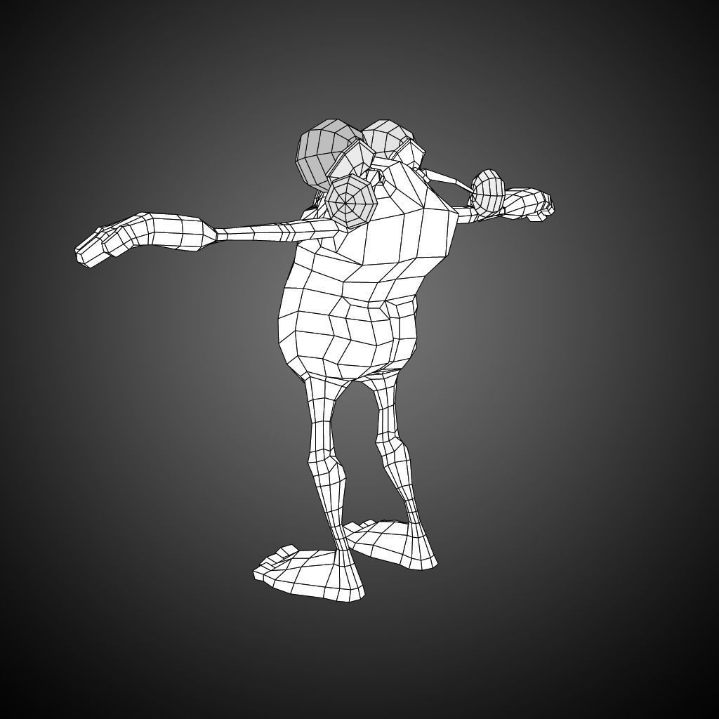 Cartoon Monster Character Dave 3D model_17