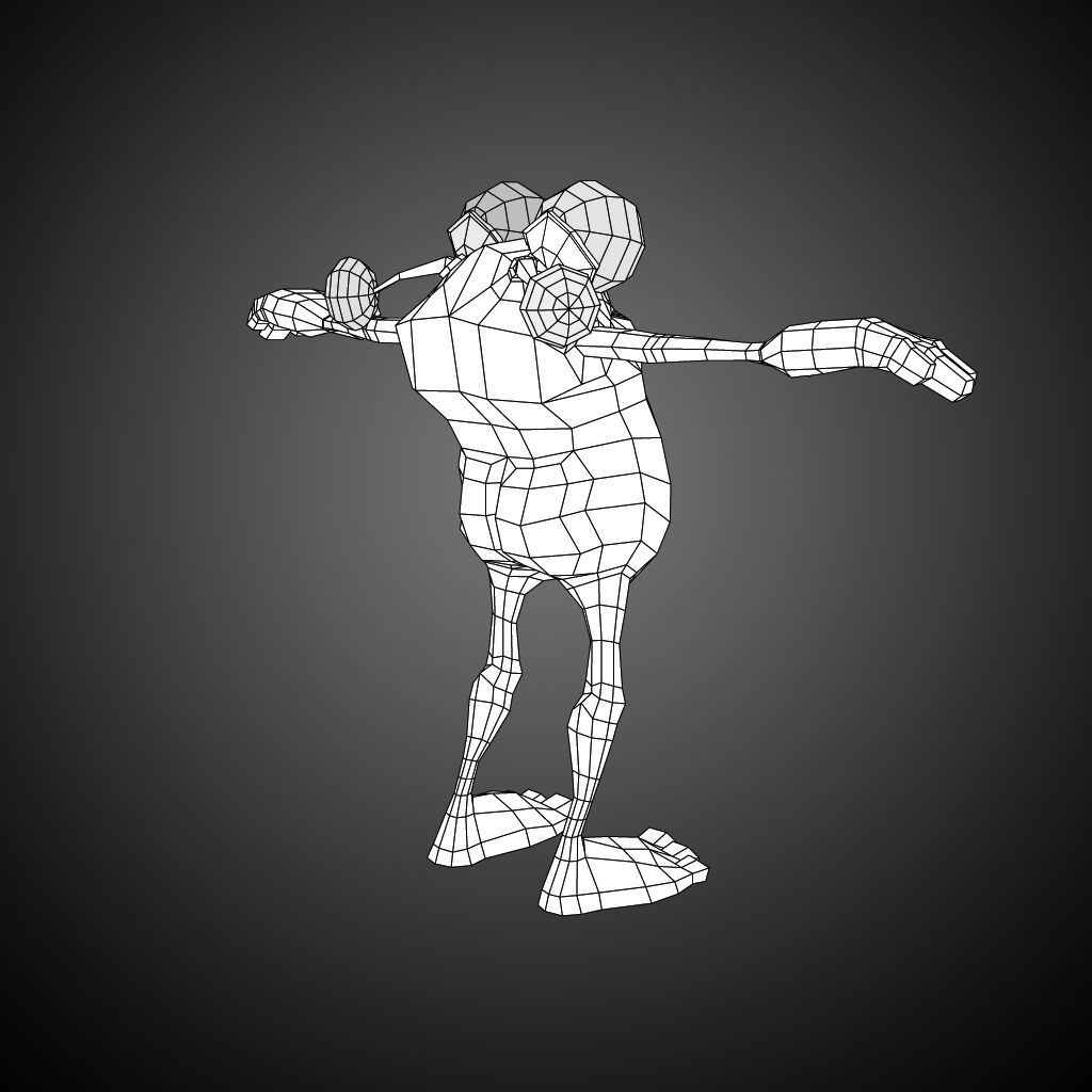 Cartoon Monster Character Dave 3D model_19