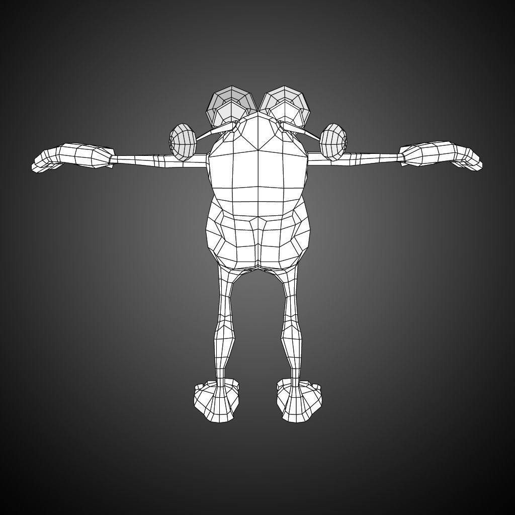 Cartoon Monster Character Dave 3D model_18