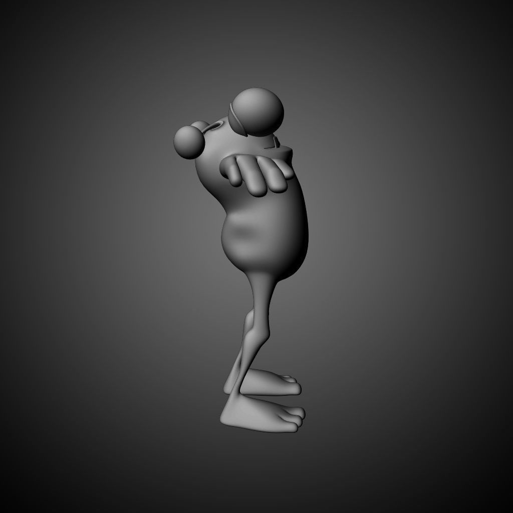 Cartoon Monster Character Dave 3D model_4