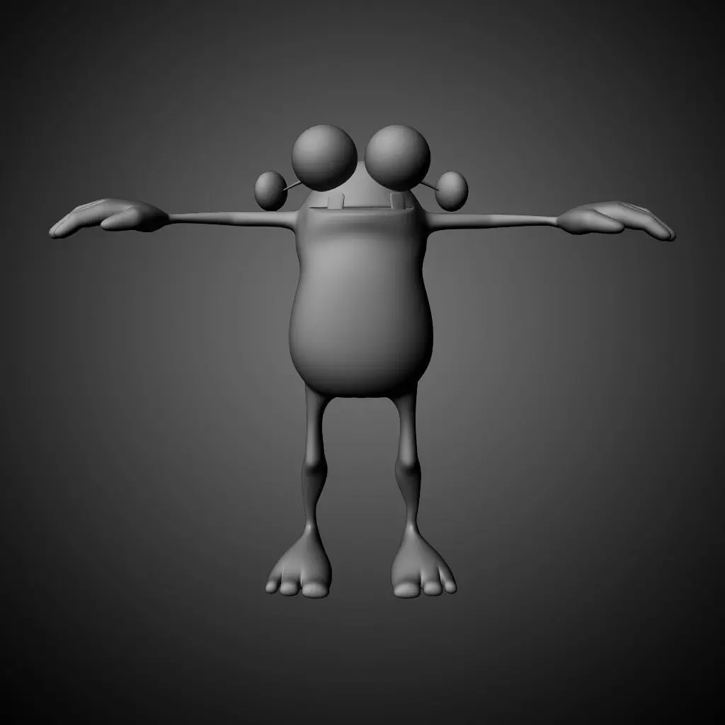 Cartoon Monster Character Dave 3D model_0
