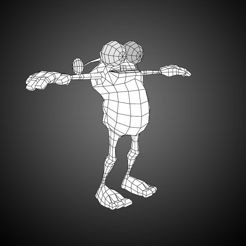 Cartoon Monster Character Dave 3D model_21