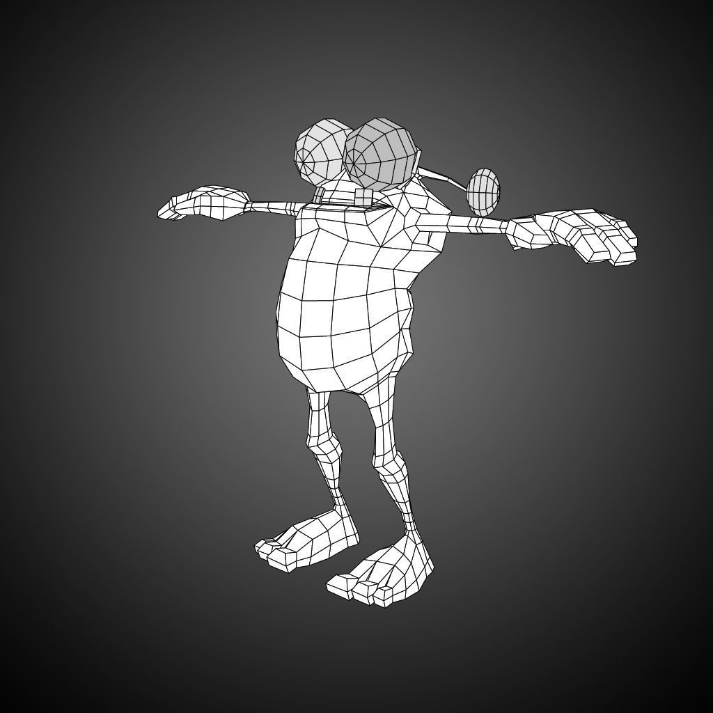 Cartoon Monster Character Dave 3D model_15