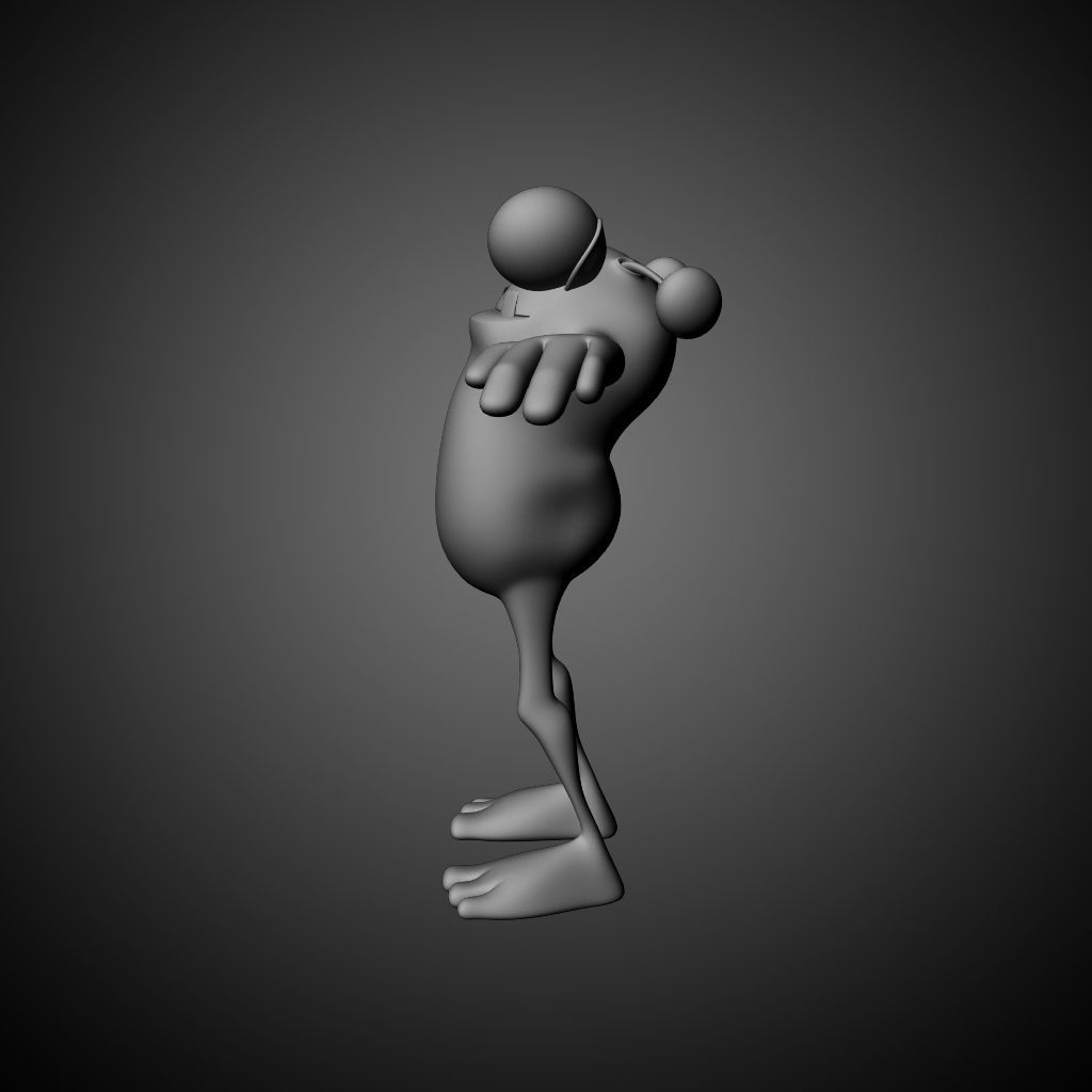 Cartoon Monster Character Dave 3D model_1