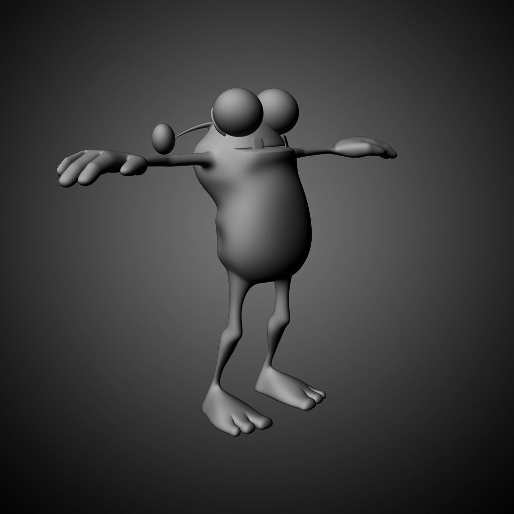 Cartoon Monster Character Dave 3D model_5