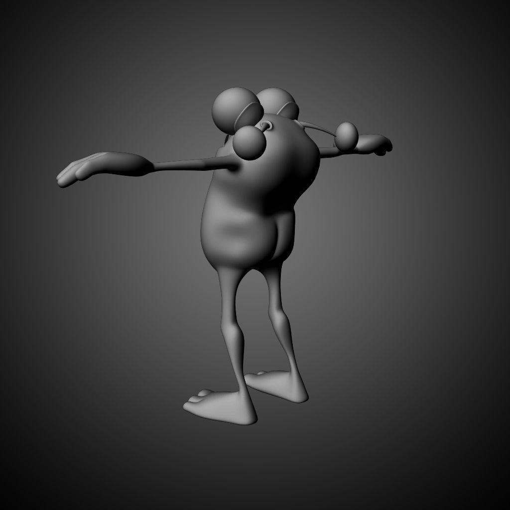 Cartoon Monster Character Dave 3D model_2