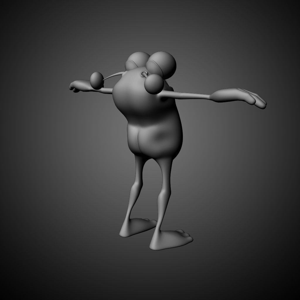 Cartoon Monster Character Dave 3D model_3
