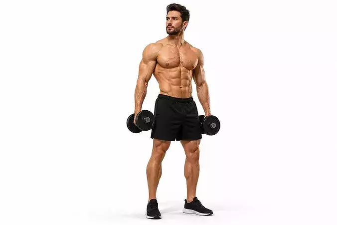 Man Lifting Weights Gym Workout Fitness