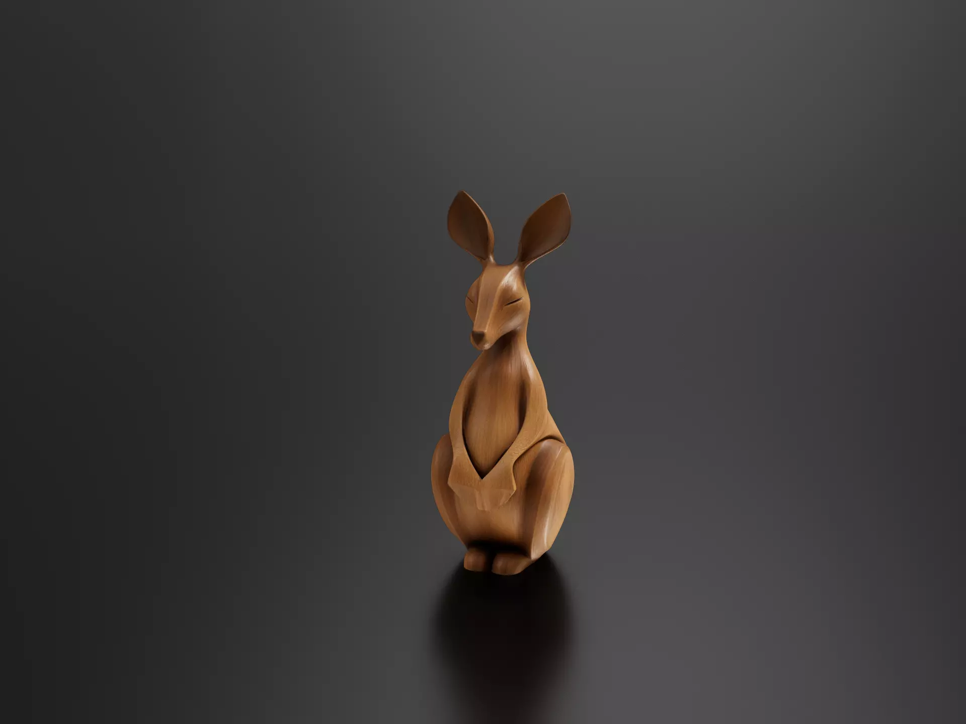 Abstract Minimalist Kangaroo Sculpture 3D print model