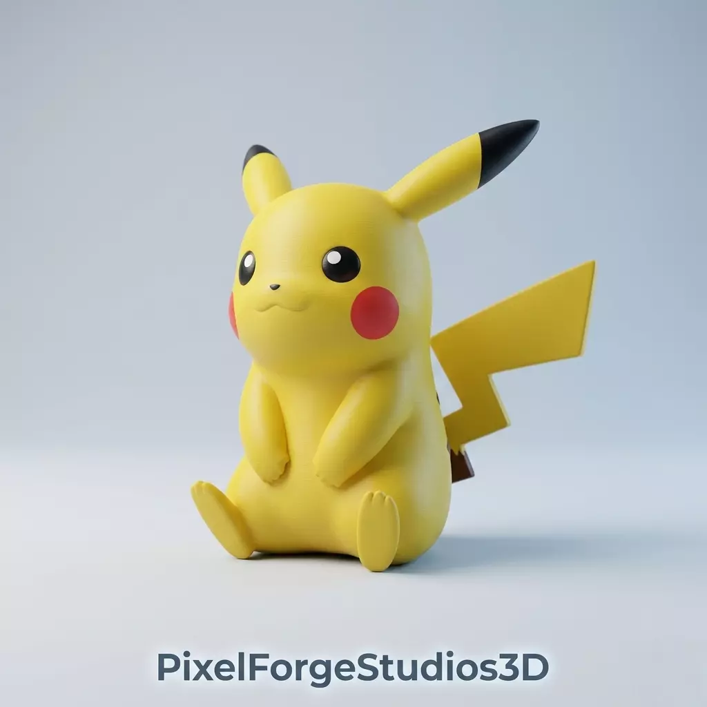 Pikachu Multicolor High Detail 3D Printable Model STL 3MF 3D print model