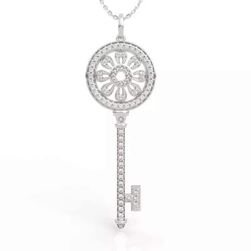 Mandala Petal Disc Key Charm Pendant Necklace 3D print model