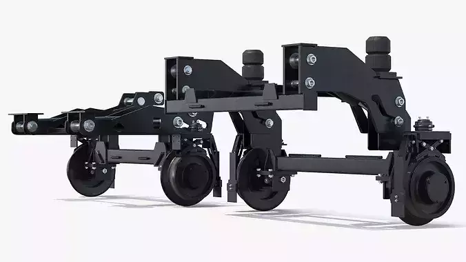 Hi-Rail Gear Rail Wheel Attachment System Set 3D model 6