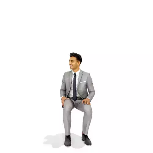 BMan0314-HD2-O04P01-S man in suit on chair Low-poly 3D model