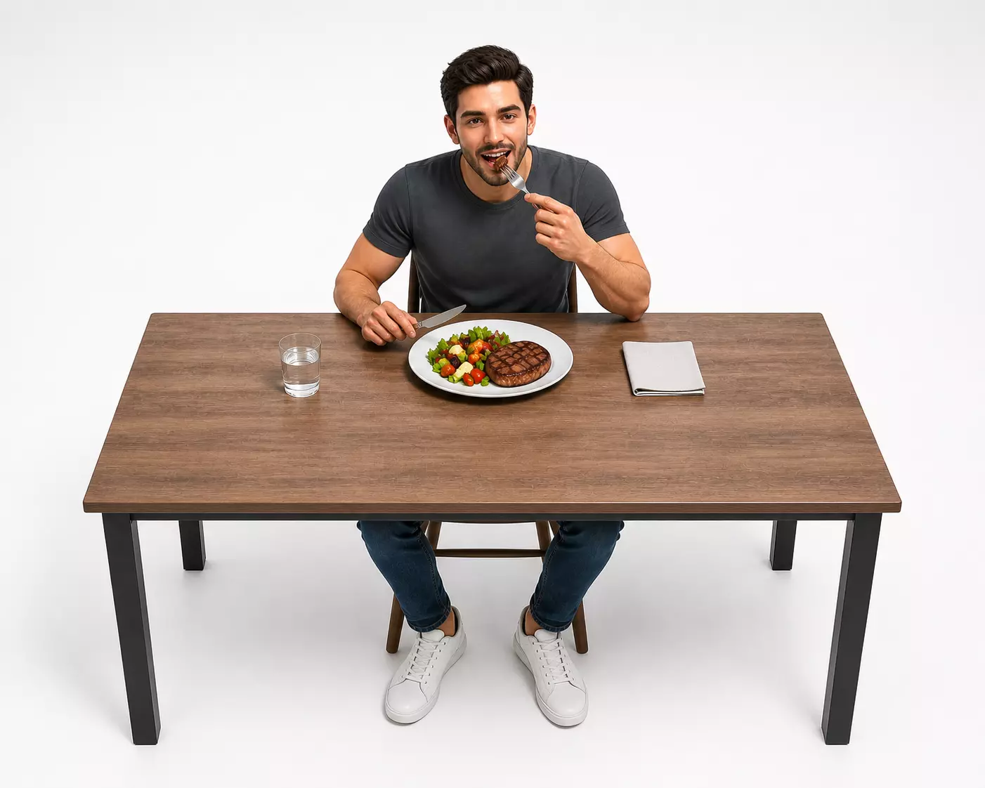 Man Eating Meal Dining Scene 3D model