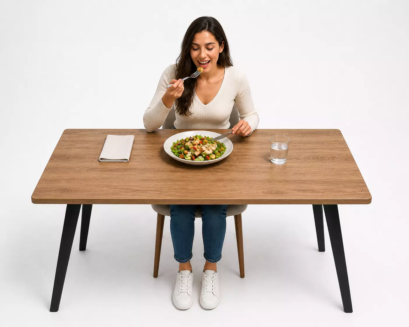 Woman Eating Meal Dining Scene 3D model