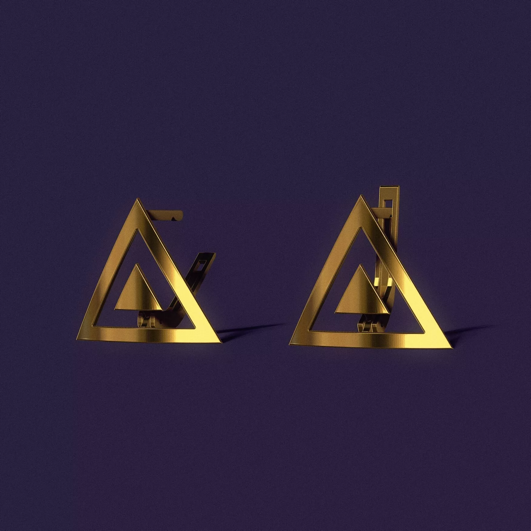 Triangle earrings for casting 3D print model