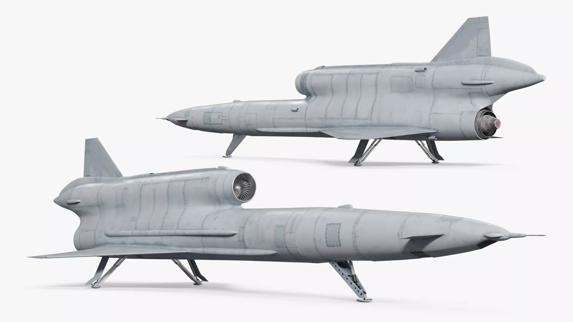 High Speed Recon UAV with Long Fuselage Rigged 3D model