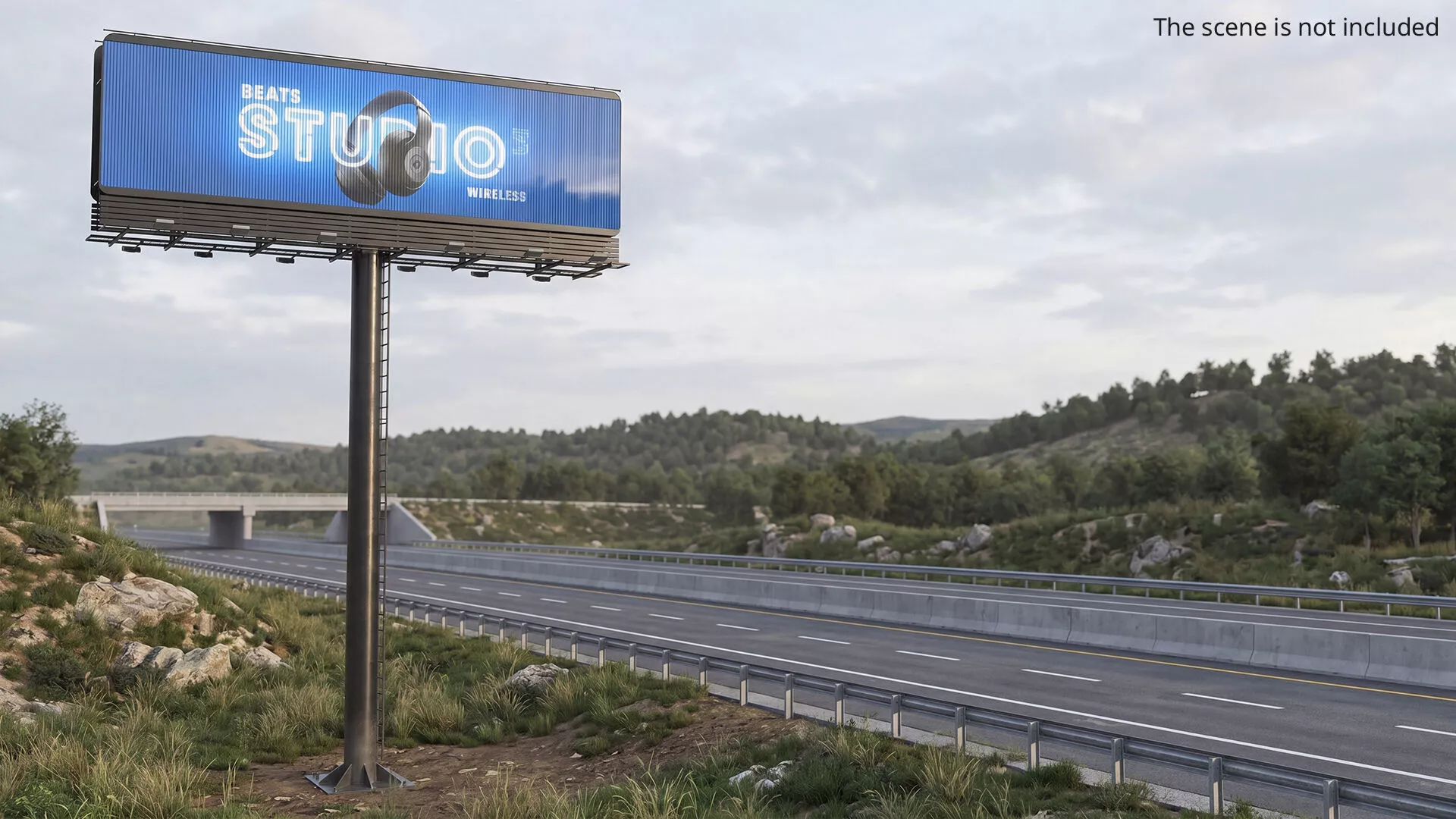 Trivision Billboard with Rotating Prisms Brand Rigged 3D model
