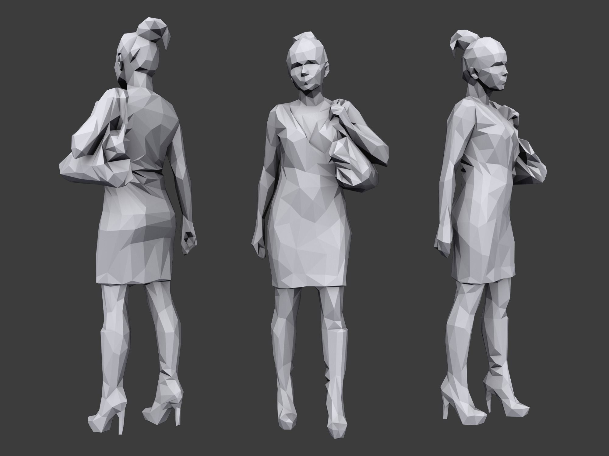 Lowpoly People Casual Pack Low-poly 3D model_4