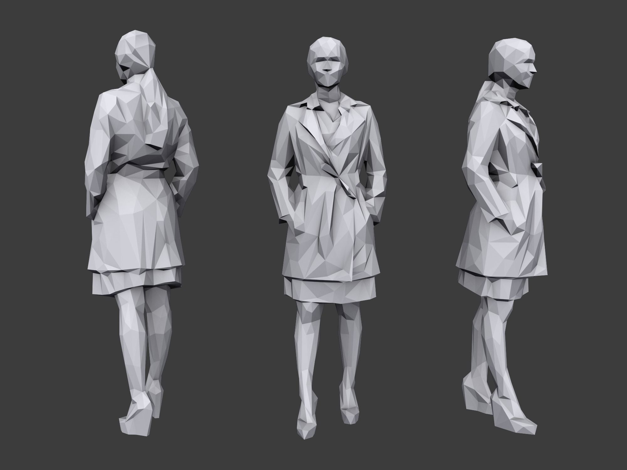 Lowpoly People Casual Pack Low-poly 3D model_2