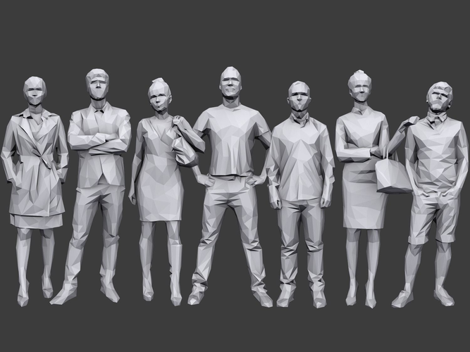 Lowpoly People Casual Pack Low-poly 3D model