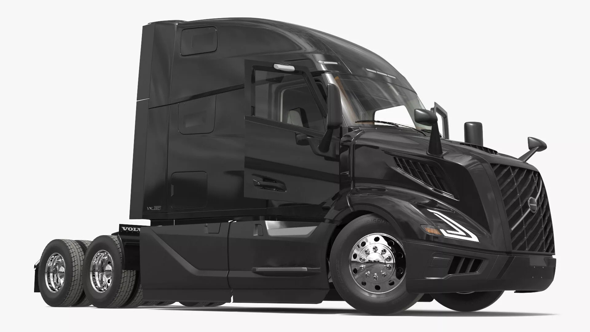 Volvo VNL 860 Highway Tractor Unit Black Rigged 3D model