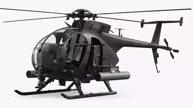 MH-6 Little Bird Helicopter with Rocket Pod