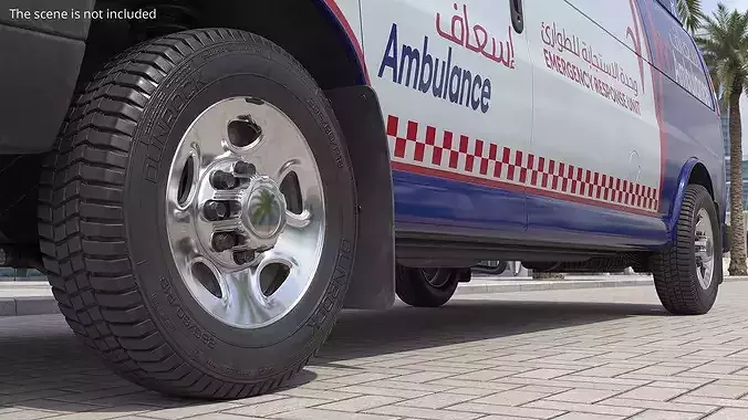 Truck Tire with Steel Wheel Rim Silver 3D model 2