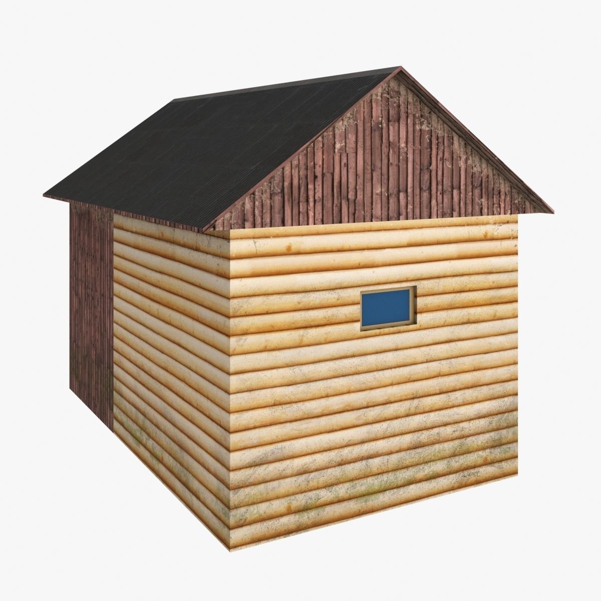 Old wood hut low poly Free low-poly 3D model_3