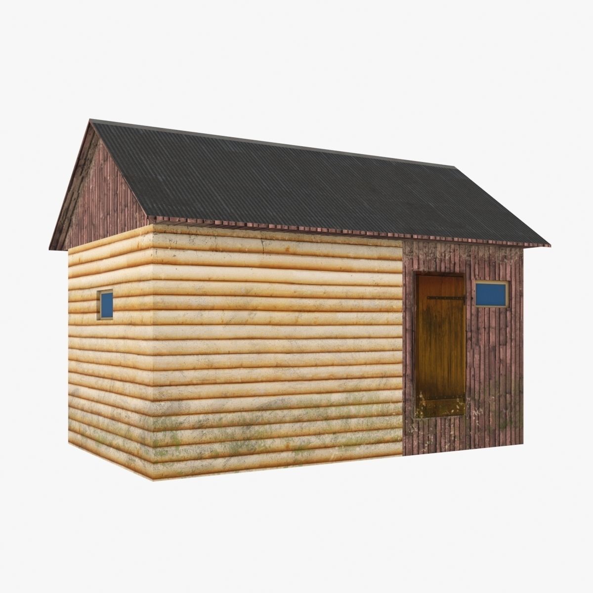 Old wood hut low poly Free low-poly 3D model_1