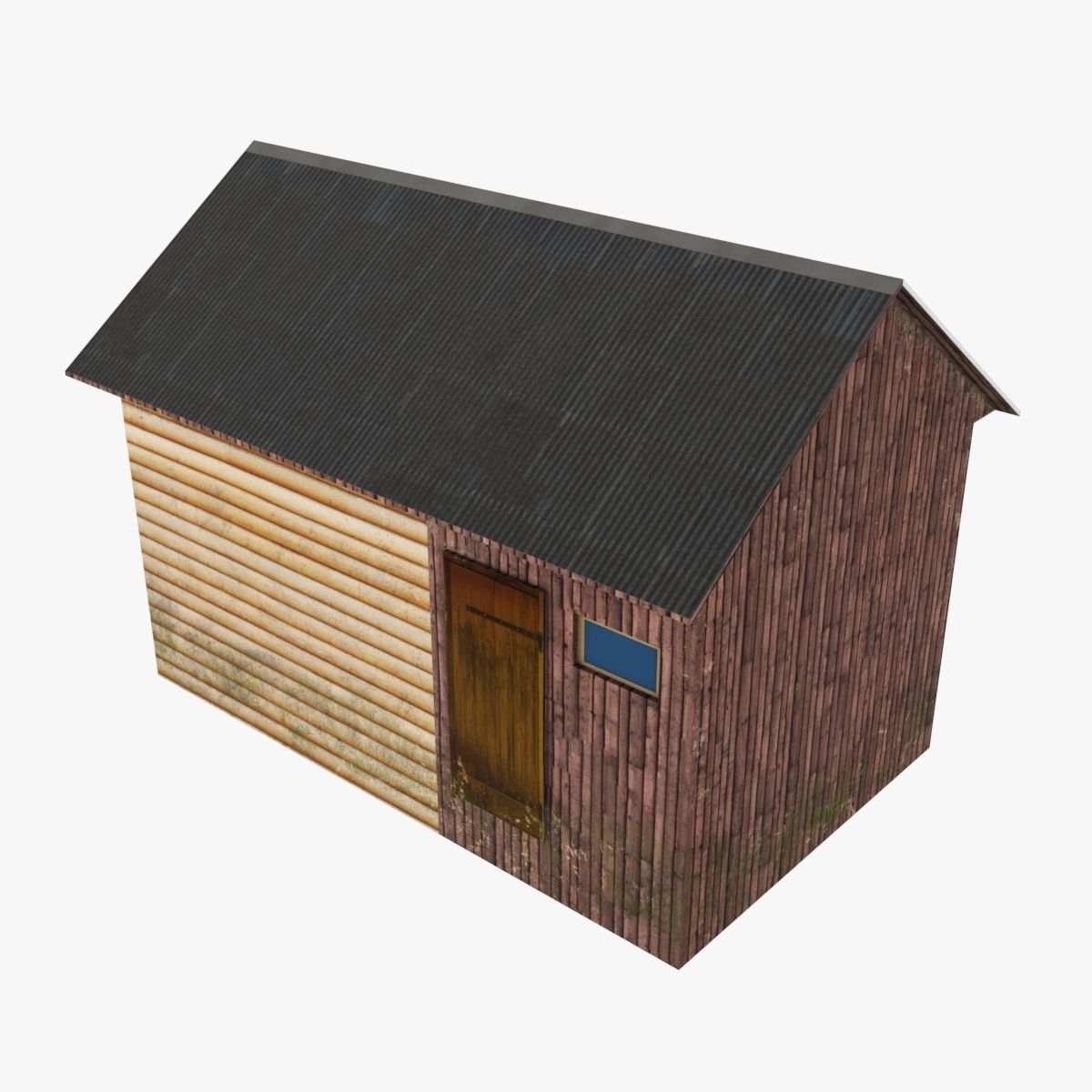 Old wood hut low poly Free low-poly 3D model_2
