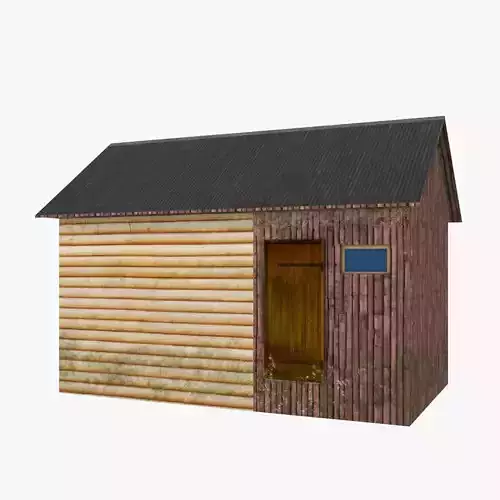 Old wood hut low poly Free low-poly 3D model