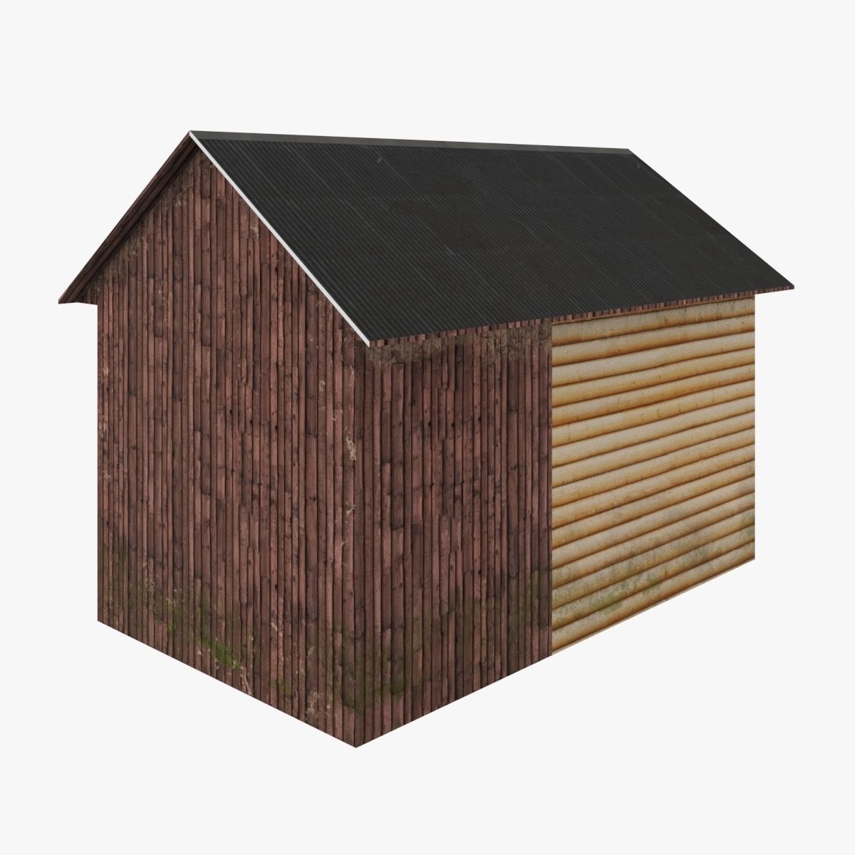 Old wood hut low poly Free low-poly 3D model_4