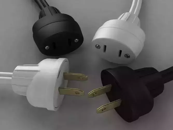 US Standard Electrical Plug and Extension Outlet 3D model