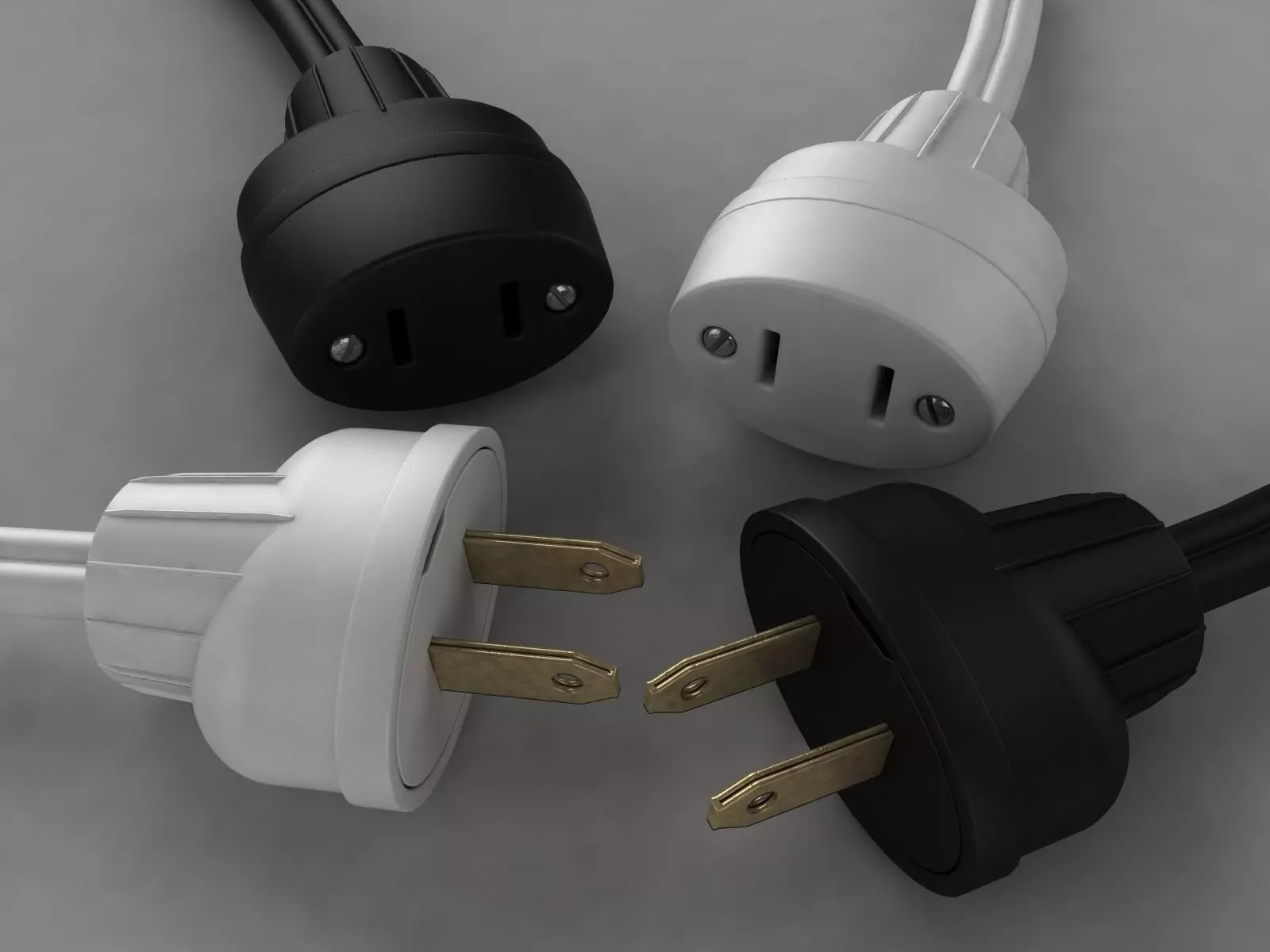 US Standard Electrical Plug and Extension Outlet 3D model_0