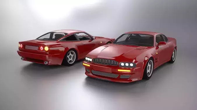 Vintage British GT Supercar - Game Ready Mid-poly 4 LODs