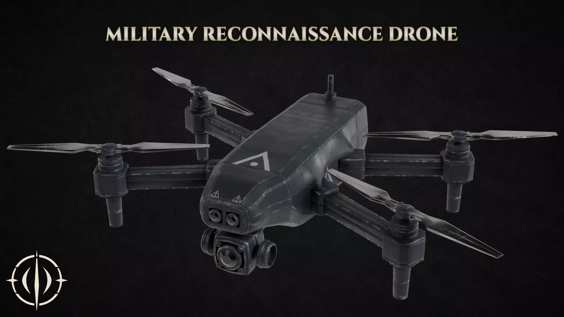 Military Reconnaissance Drone Low-poly 3D model