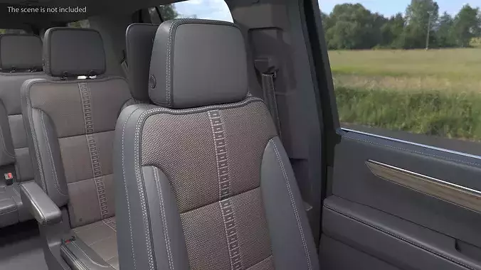 Vehicle Interior Seat with Cushion Padding 3D model 2
