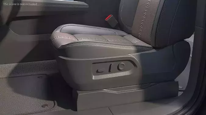 Vehicle Interior Seat with Cushion Padding 3D model 3