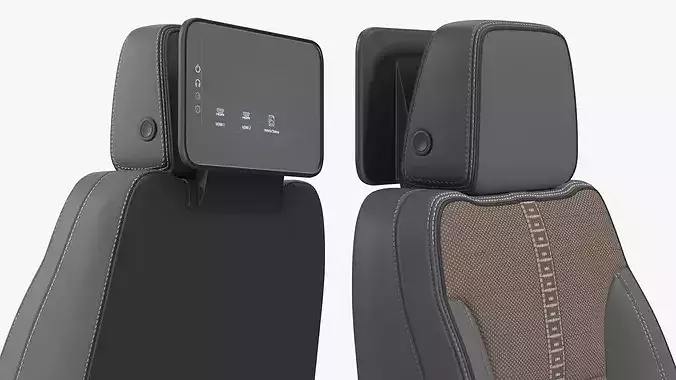 Vehicle Interior Seat with Cushion Padding 3D model 7